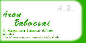 aron babocsai business card